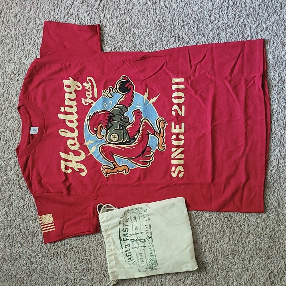 Holding Fast Vintage Art Tee -Red Hawk -Small